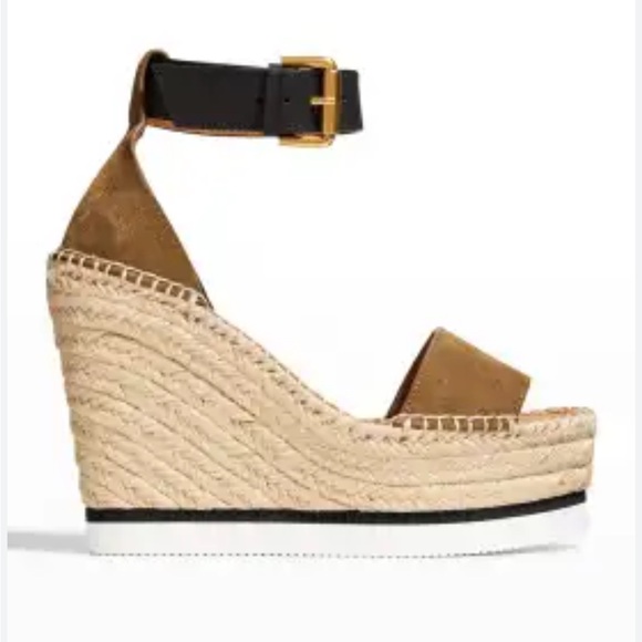 See by Chloé Glyn‎ Leather Wedge Sandals *flawed - Picture 1 of 8